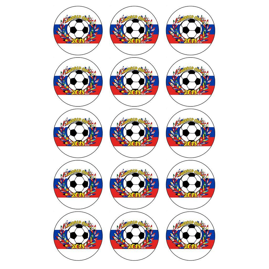 WORLD CUP 2018 EDIBLE CUPCAKE TOPPER DECORATIONS