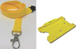 Plain Yellow Lanyard with matching Plastic Card Holder- SKE Direct Sales