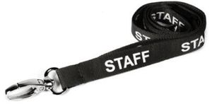 Black Staff Lanyards | 15mm Safety Breakaway Neck Lanyard with Metal Clip (10) - SKE Direct Sales