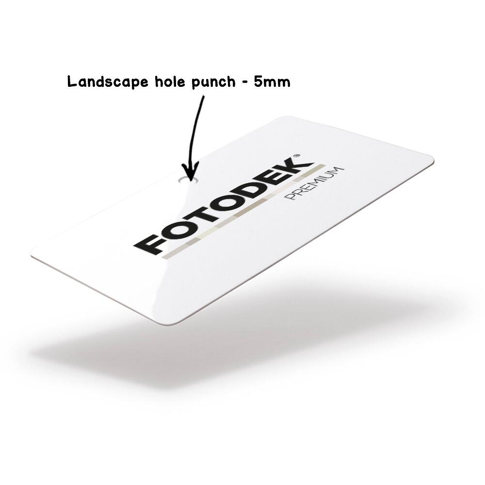 Fotodek Premiun ICE White blank plastic cards with hole punched in Landscape - SKE Direct Sales