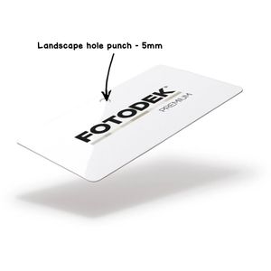 Fotodek Premiun ICE White blank plastic cards with hole punched in Landscape - SKE Direct Sales