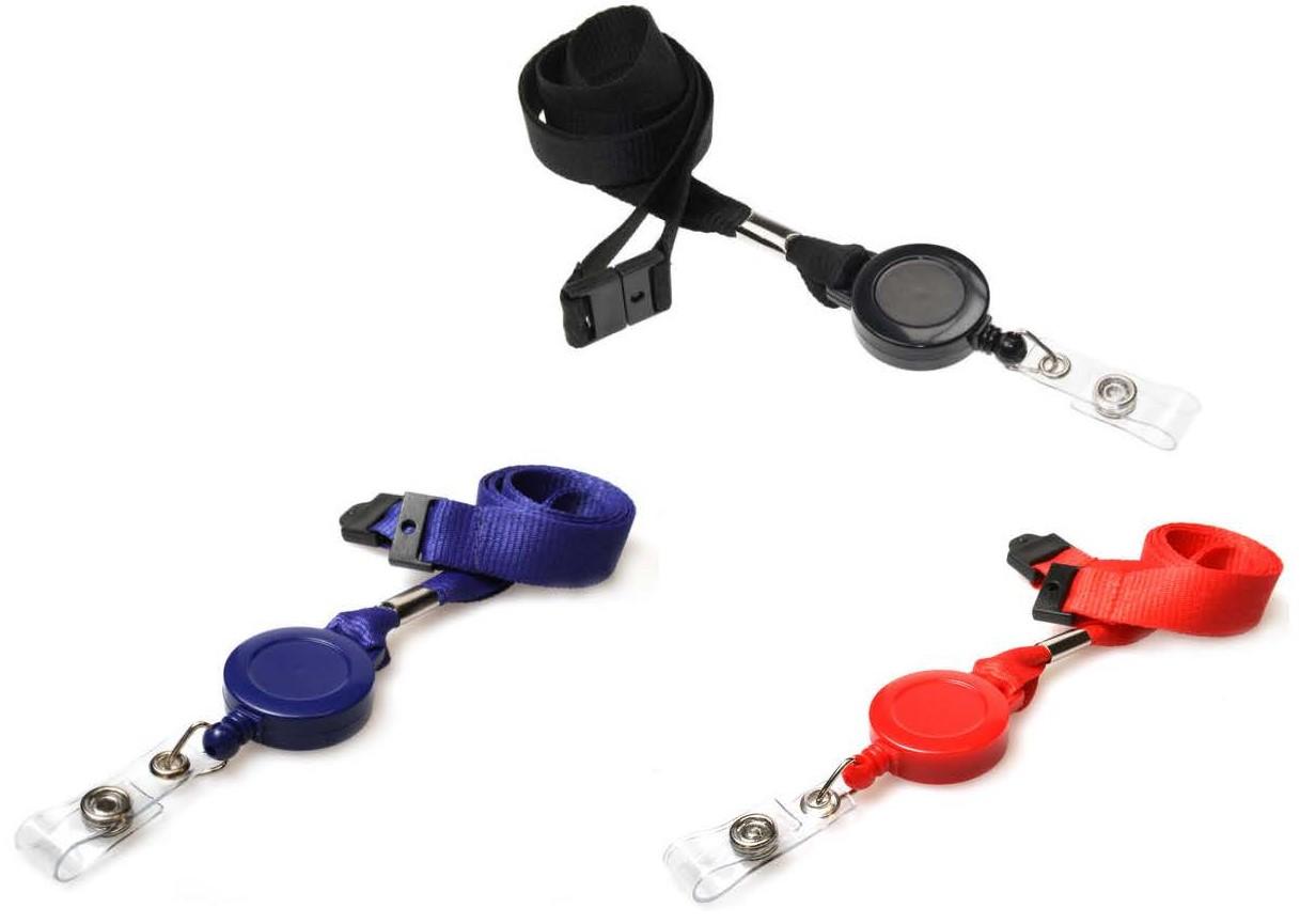 Red Retractable Lanyard With Badge Reel And Safety Breakaway 16mm