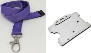 Plain Purple Lanyard with Clear Card Holder-SKE Direct Sales