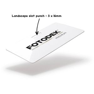 Fotodek Premiun ICE White blank plastic cards with slot punched Landscape - SKE Direct Sales