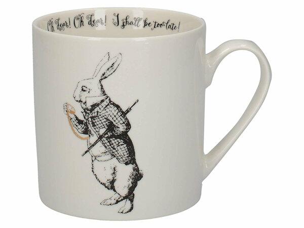 V & A - Alice in Wonderland Can Mug White Rabbit 350ml