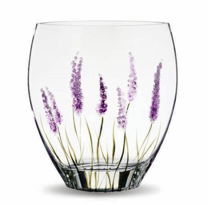 Nobile Glass Lavender Curved Vase 21cm 1873-18