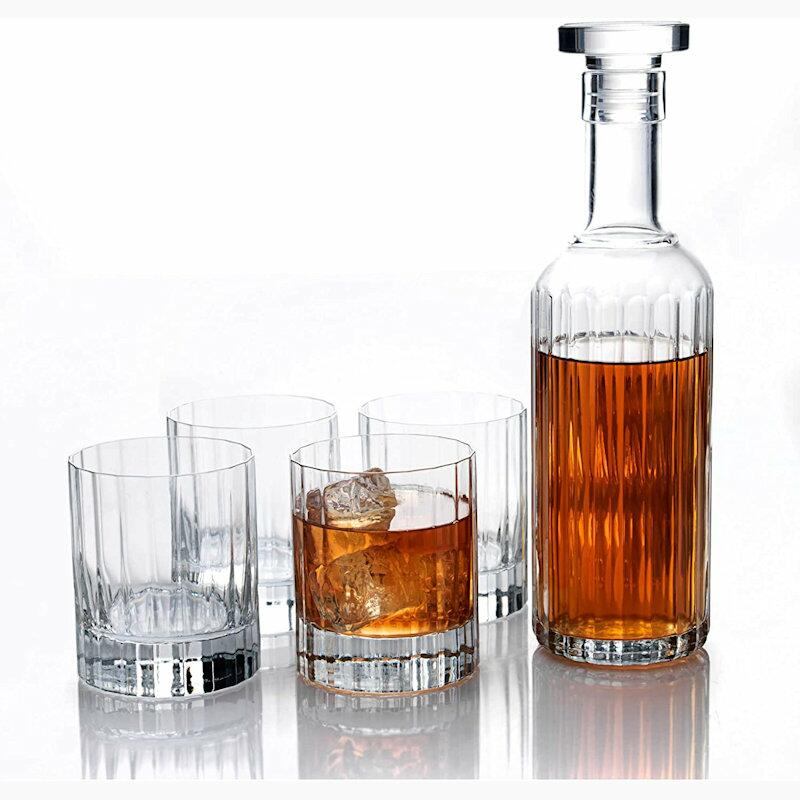 Luigi Bormioli Bach Whisky Decanter and 4 DOF Glasses