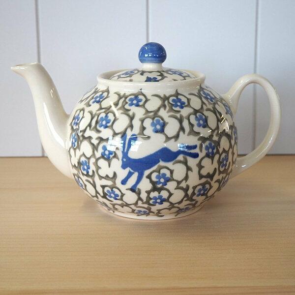 Peregrine Creamware - Blue Hare Small Teapot