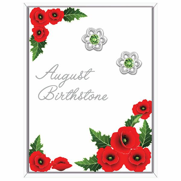 Lila Greetings Card Birthstone Earrings - August