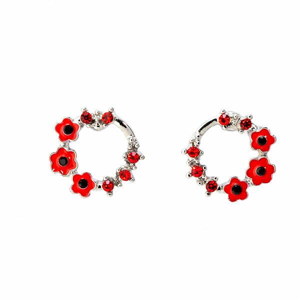 Poppy Earrings - Delicate Poppy Garland Studs 10mm