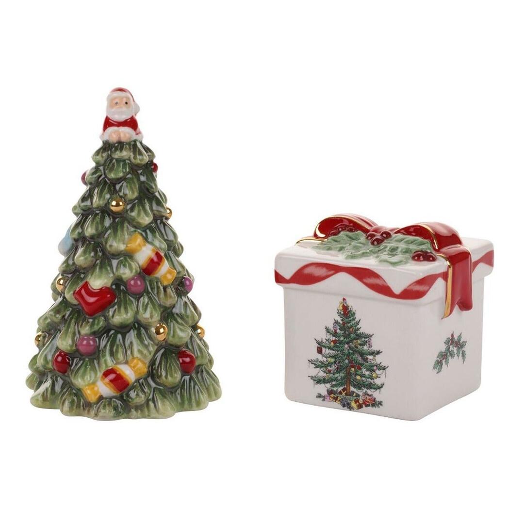 Xismush Tree Spode Christmas Tree - Salt & Pepper Christmas Tree Gift & Tree