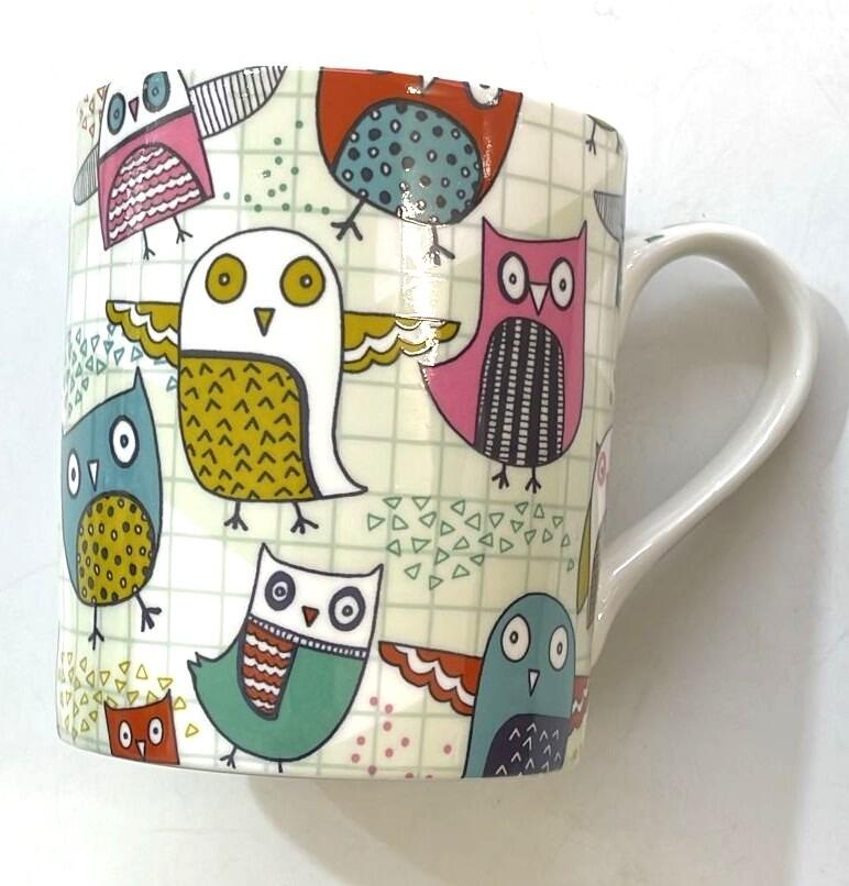 Heritage Bone China - Retro Owls Small Balmoral Mugs Set of 6