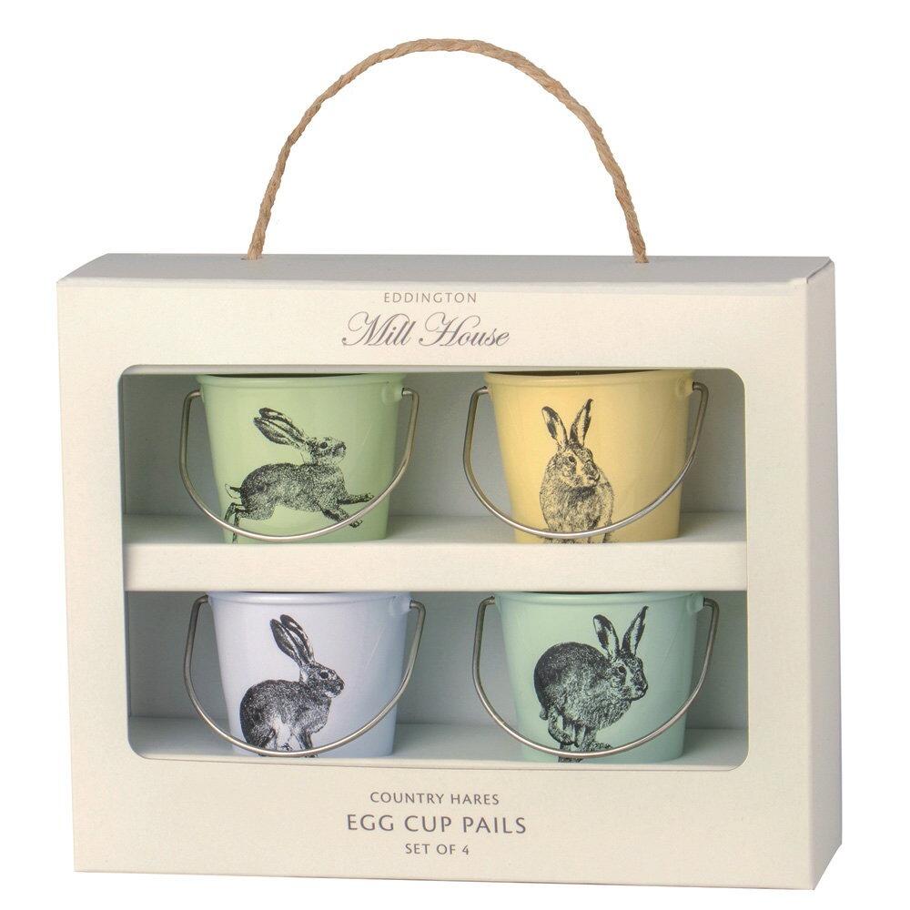 Eddingtons Mill House Country Hares Egg Cup Pails Set of 4