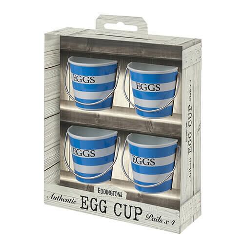 Eddingtons Blue & White Egg Cup Pails Set of 4