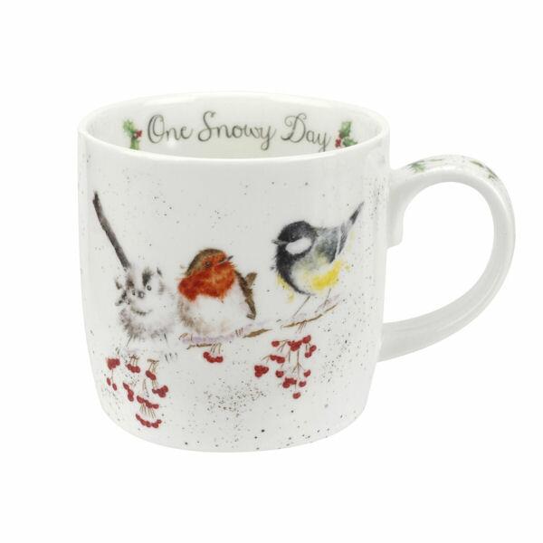 Royal Worcester Wrendale Designs - Fine Bone China Mug One Snowy Day (Birds)