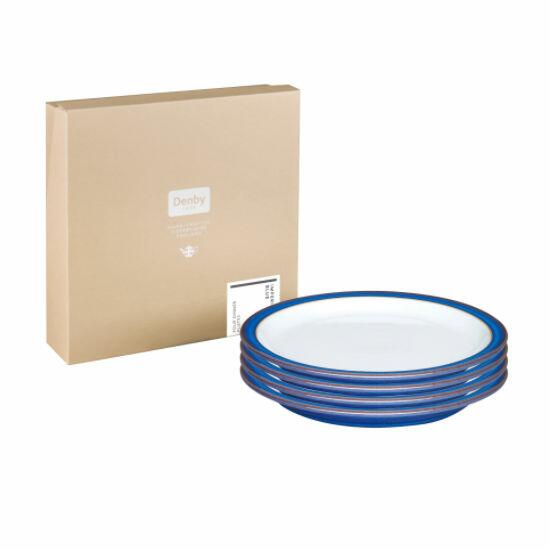 Denby Imperial Blue 4 Piece Dinner Plate Set
