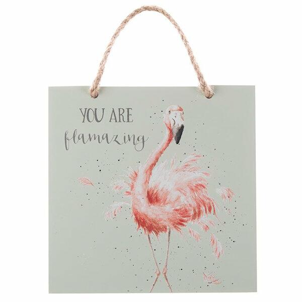 Wrendale Designs Flamingo Wooden Plaque - You are Flamazing
