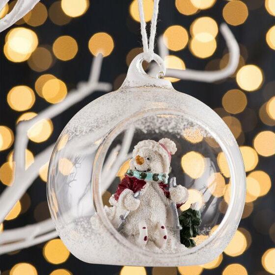 Galway Living Skiing Snowman Hanging Bauble Ornament