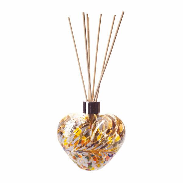 Amelia Heart Reed Diffuser in Gold Brown & White Iridescence (with Reeds)
