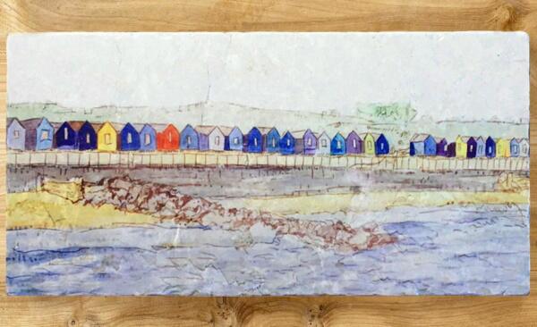 Country Creation - Large Marble Sharing Board - Beach Huts