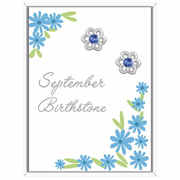 Lila Greetings Card Birthstone Earrings - September