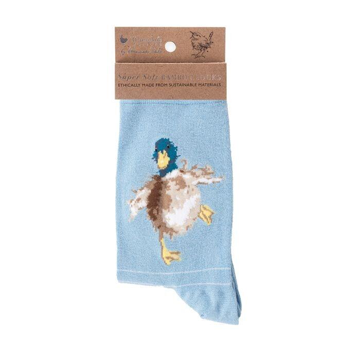 Wrendale Designs - Ladies Socks - Duck - A Waddle and a Quack - Blue