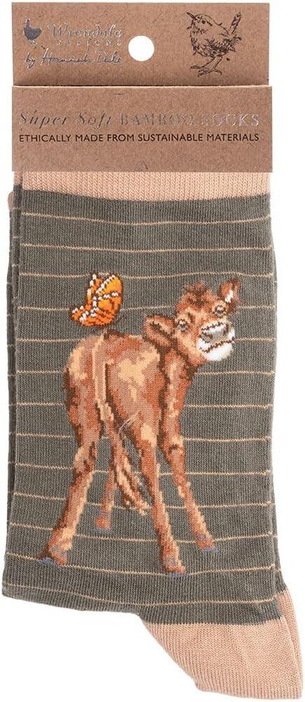 Wrendale Designs - Ladies Socks - 'Flutterly Fabulous' Cow