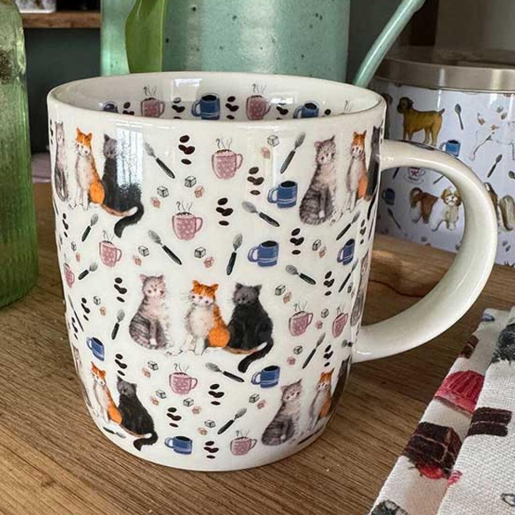 Alex Clark Cat and Coffee Mug