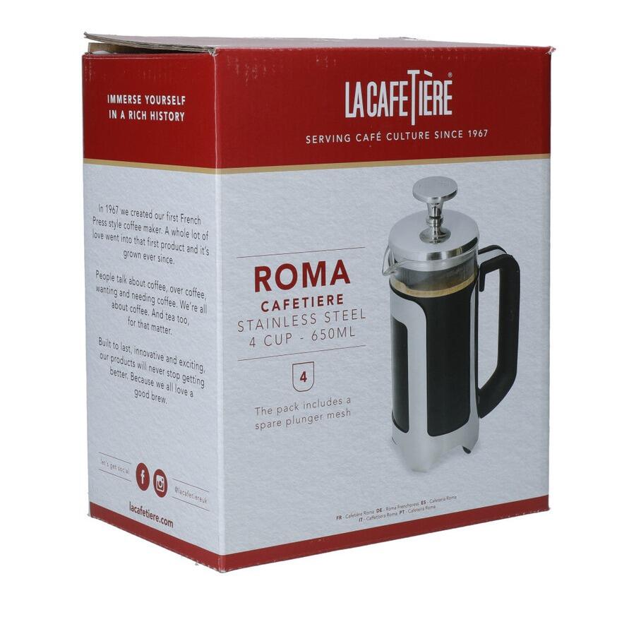 La Cafetiere Roma Cafetiere 4 Cup Stainless Steel Finish