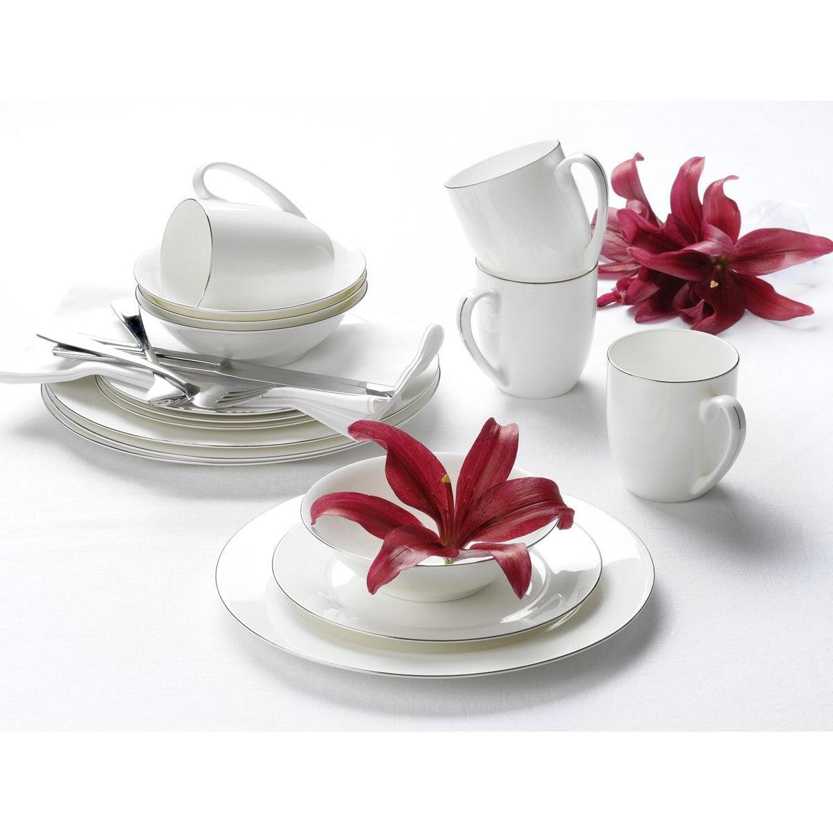 Royal Worcester Serendipity Platinum Teacup & Saucer 0.25L Set of 4