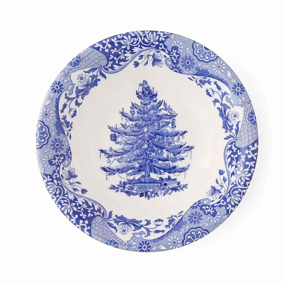 Spode Blue Italian Cereal Bowl Christmas Tree 20cm