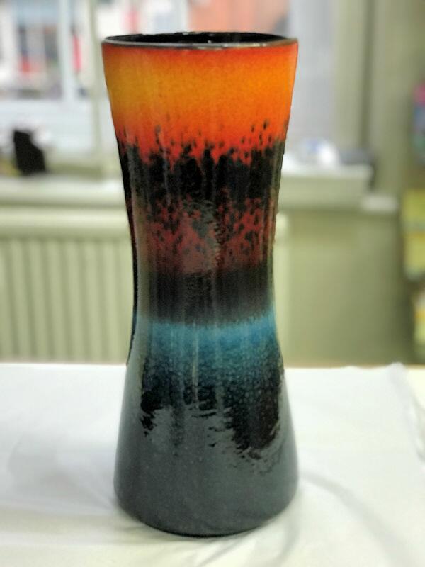 Poole Pottery Flare Hourglass Vase 34cm