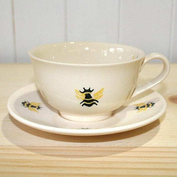 Peregrine Creamware - Honey Bee Teacup & Saucer
