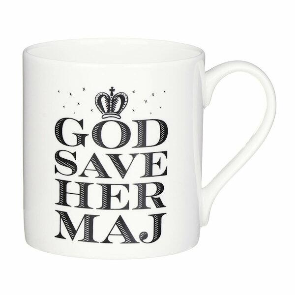 Samantha Morris 'God Save Her Maj' Large Platinum Jubilee Mug