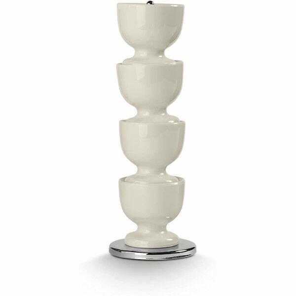 Stack of 4 Melamine Egg Cups on a Stainless Steel Stand - Cream