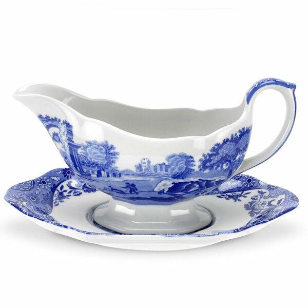 Spode Blue Italian - Sauce Boat and Stand