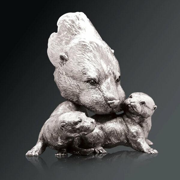 Richard Cooper Studio - Nickel Plated Resin - Otter with Pups