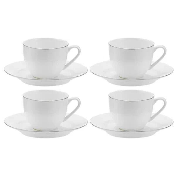 Royal Worcester Serendipity Platinum Teacup & Saucer 0.25L Set of 4