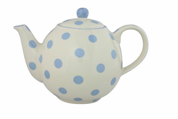 London Pottery Globe Teapot 4 Cup Powder Blue Spots