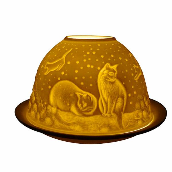 Light Glow Cats at Night Tealight Candle Holder