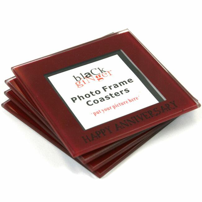 Set of 4 Photo Frame Coasters - Ruby Anniversary