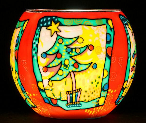 Benaya Christmas Tree Light Glass Tealight Holder