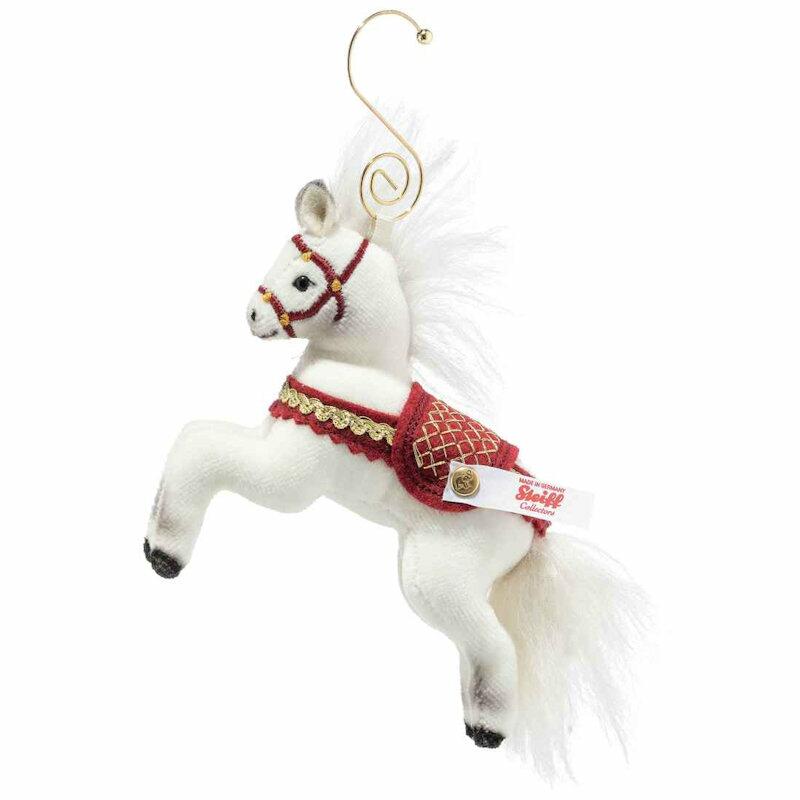 Steiff Christmas Horse Ornament 10cm White Limited Edition