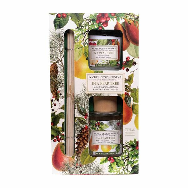 Michel Design Works - In a Pear Tree Home Fragrance Reed Diffuser & Votive Candle Gift Set