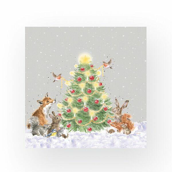 Wrendale Designs - Napkins - Luncheon - Oh Christmas Tree Woodland Animals
