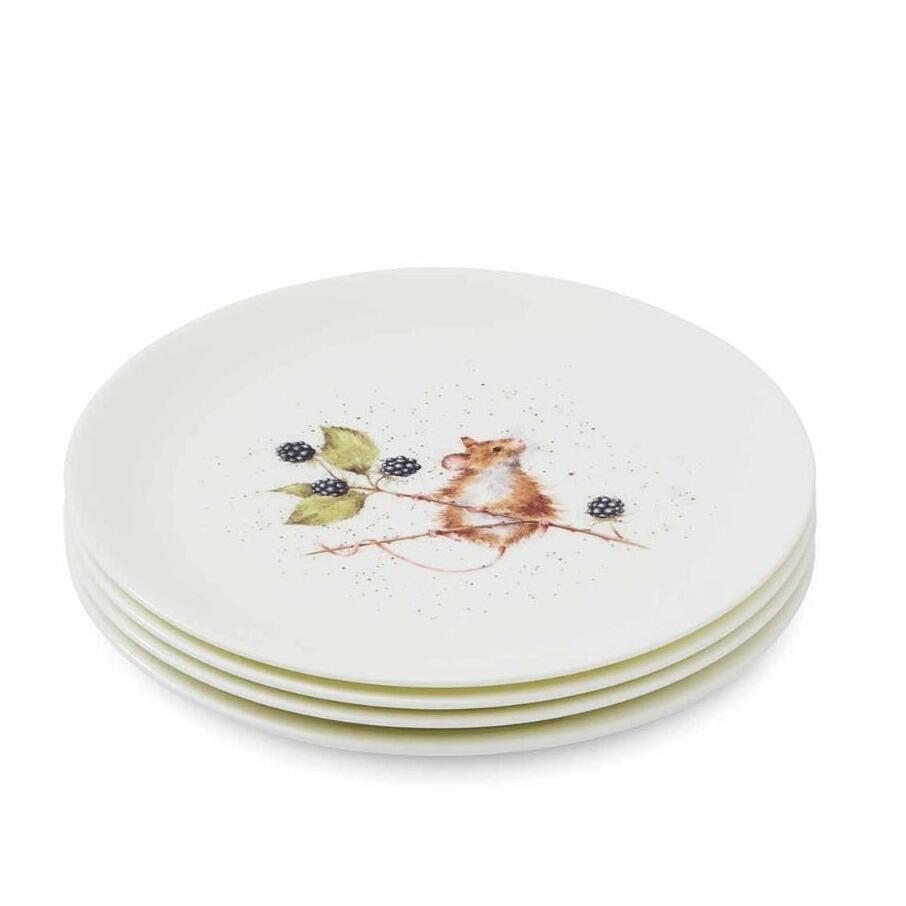 Wrendale Designs Countryside Animals Coupe Plates Royal Worcester Set of 4