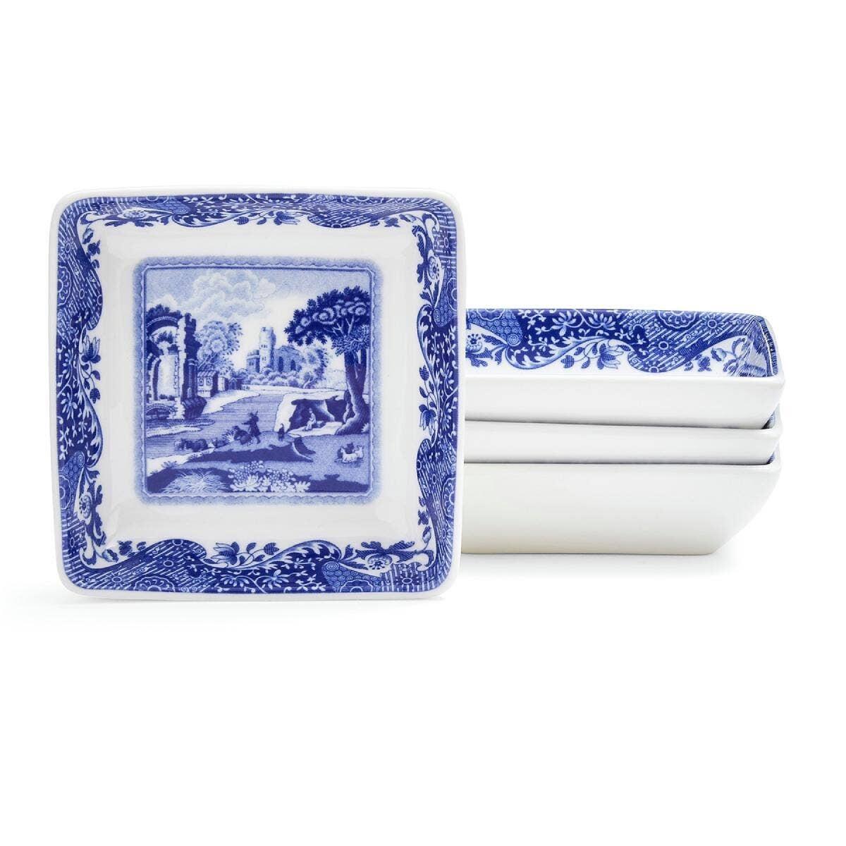 Spode Blue Italian Square Dishes 7.8cm - Set of 4