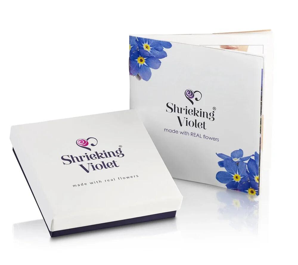 Shrieking Violet Forget Me Not - Large Heart Pendant Necklace in Sterling Silver
