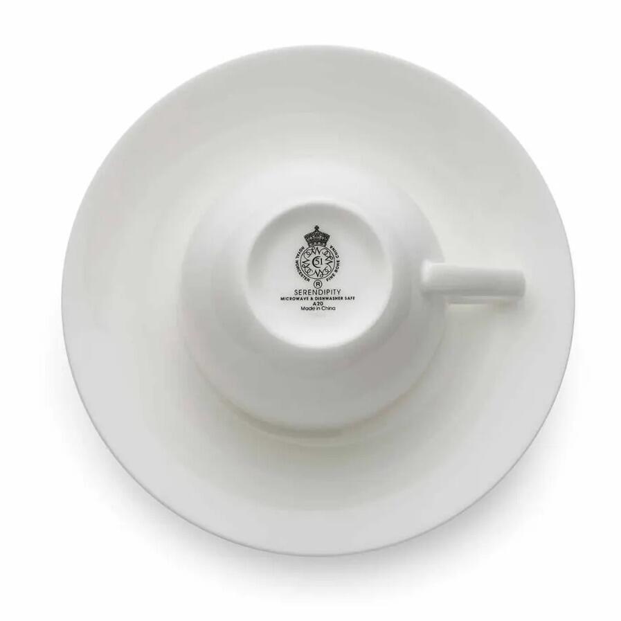 Royal Worcester Serendipity Platinum Teacup & Saucer 0.25L Set of 4