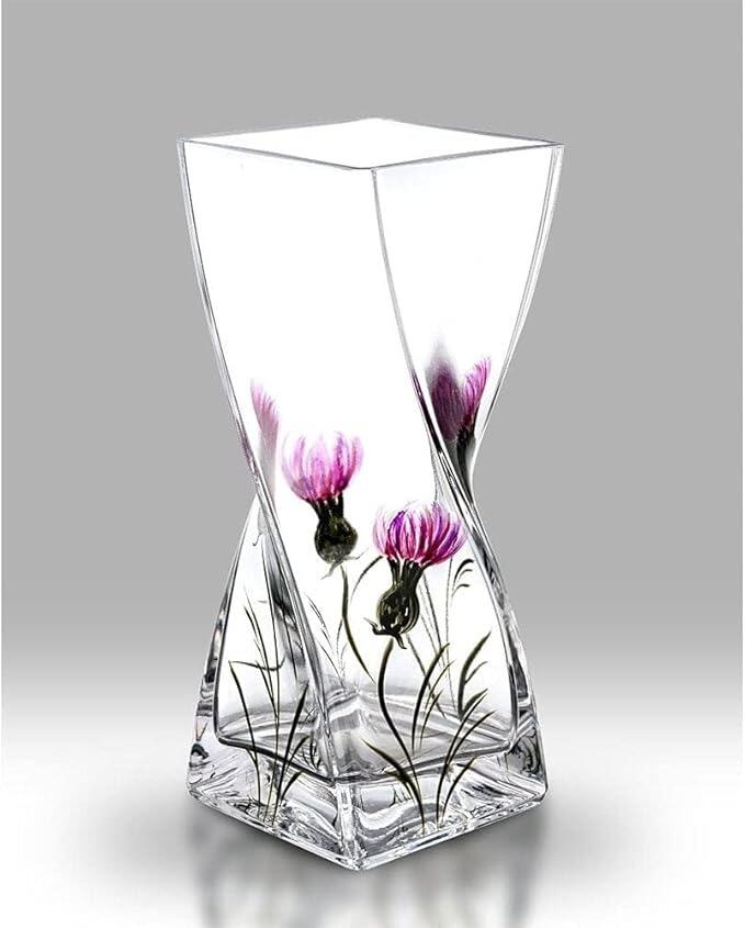 Nobile Glass Thistle Twist Vase 20cm